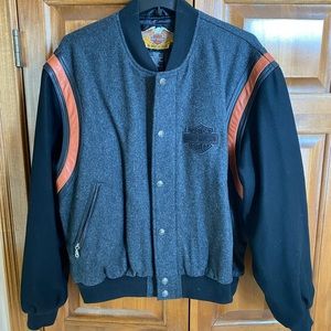 Men’s Harley-Davidson Wool/Leather Varsity Bomber Coat Jacket